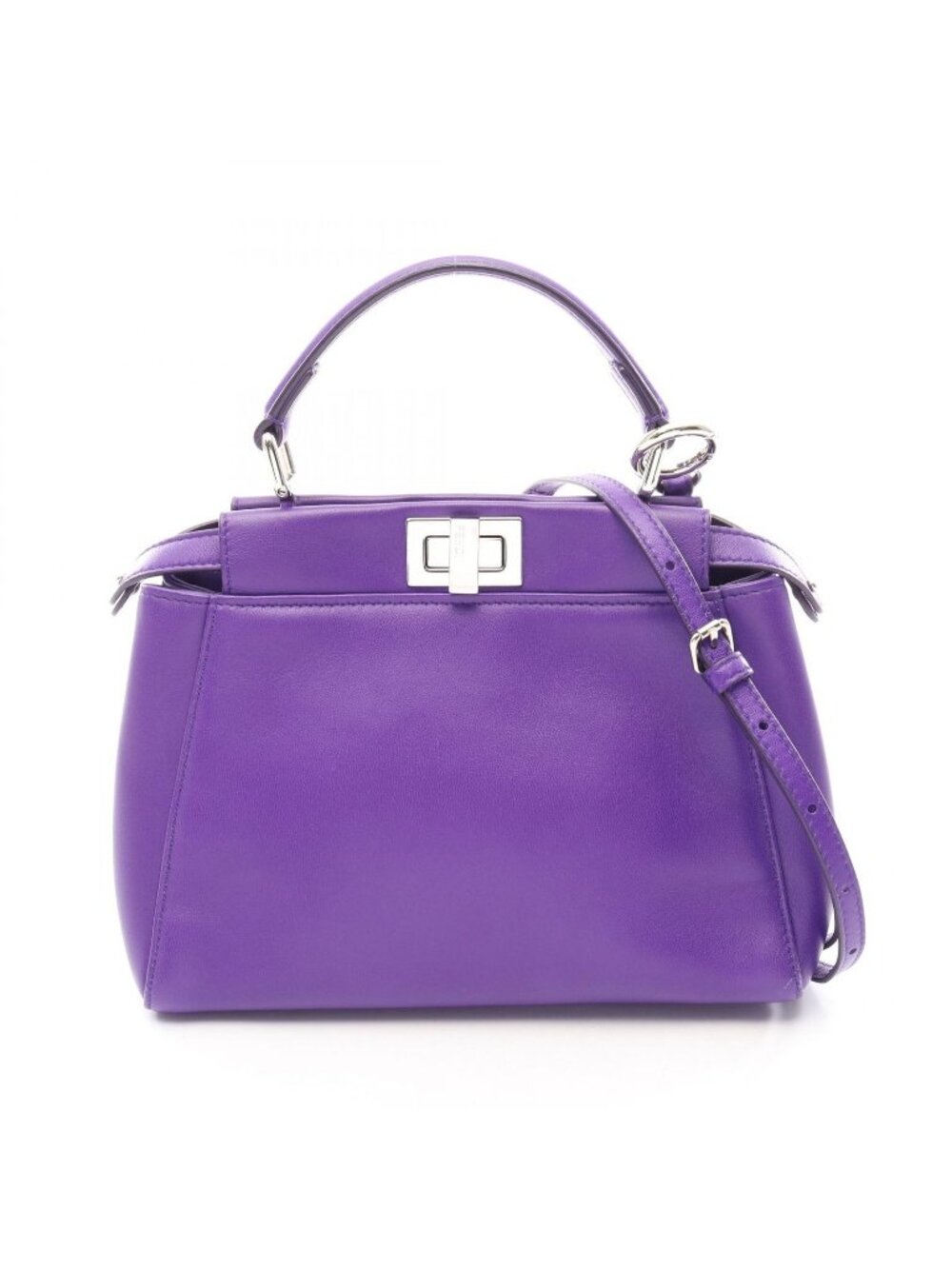 Fendi Handbag Mini Peekaboo Purple Leather